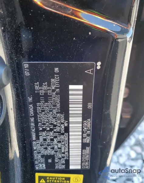 2010 Lexus Rx 350 from USA, damaged, VIN 2T2ZK1BA5AC038050